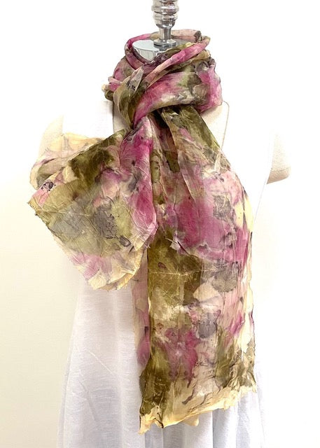 Silk Organza Eco-Printed Scarf 102