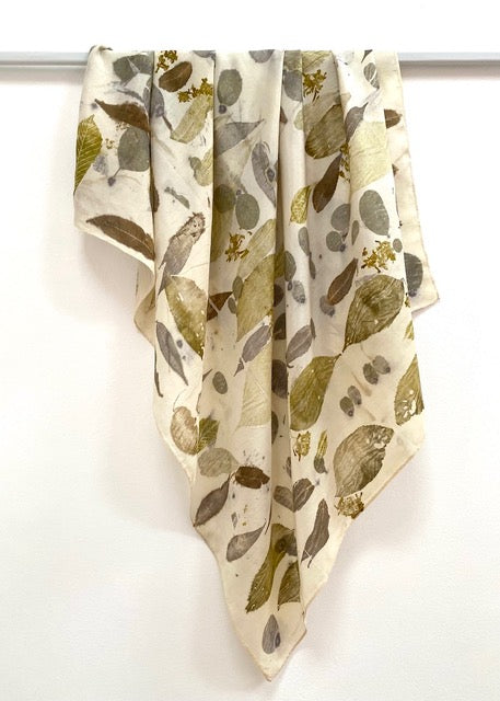 Silk Square Eco-Printed Scarf 103