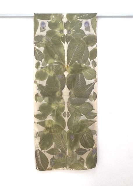 Silk Charmeuse Eco-Printed Scarf 105