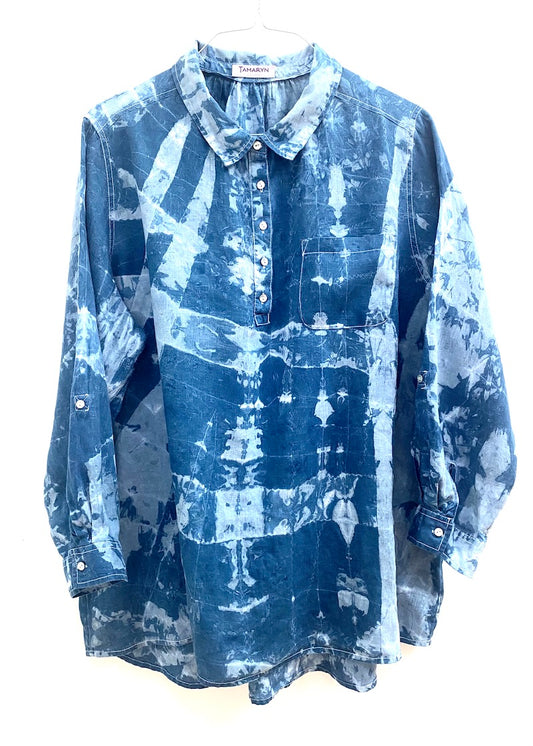 Linen Stitch-Resist Shirt