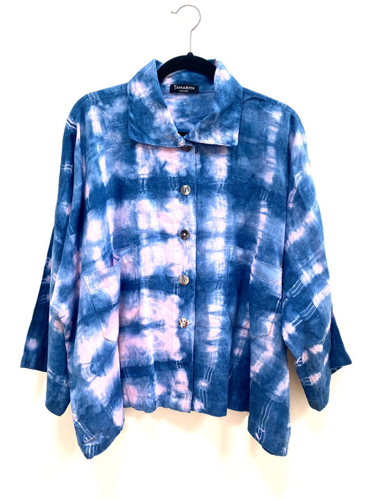 Boxy Hand-Dyed Indigo Shirt