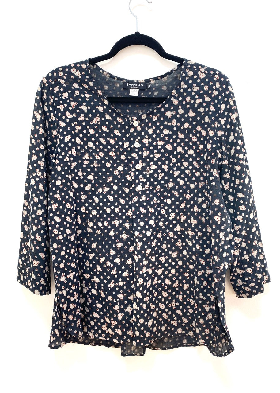 Double-Dot Block-Printed Shirt