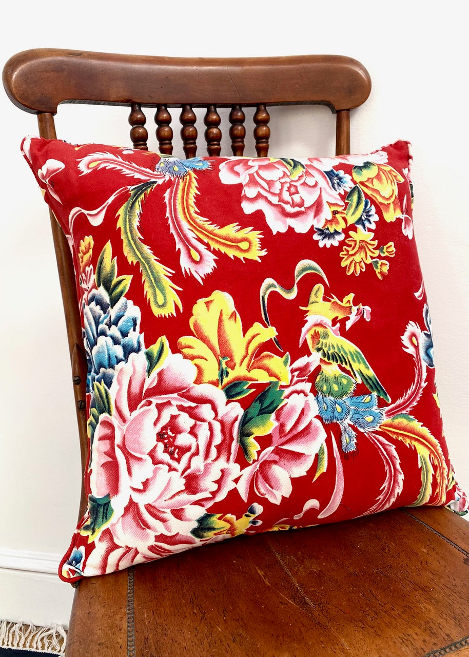 Peony Print Pillow