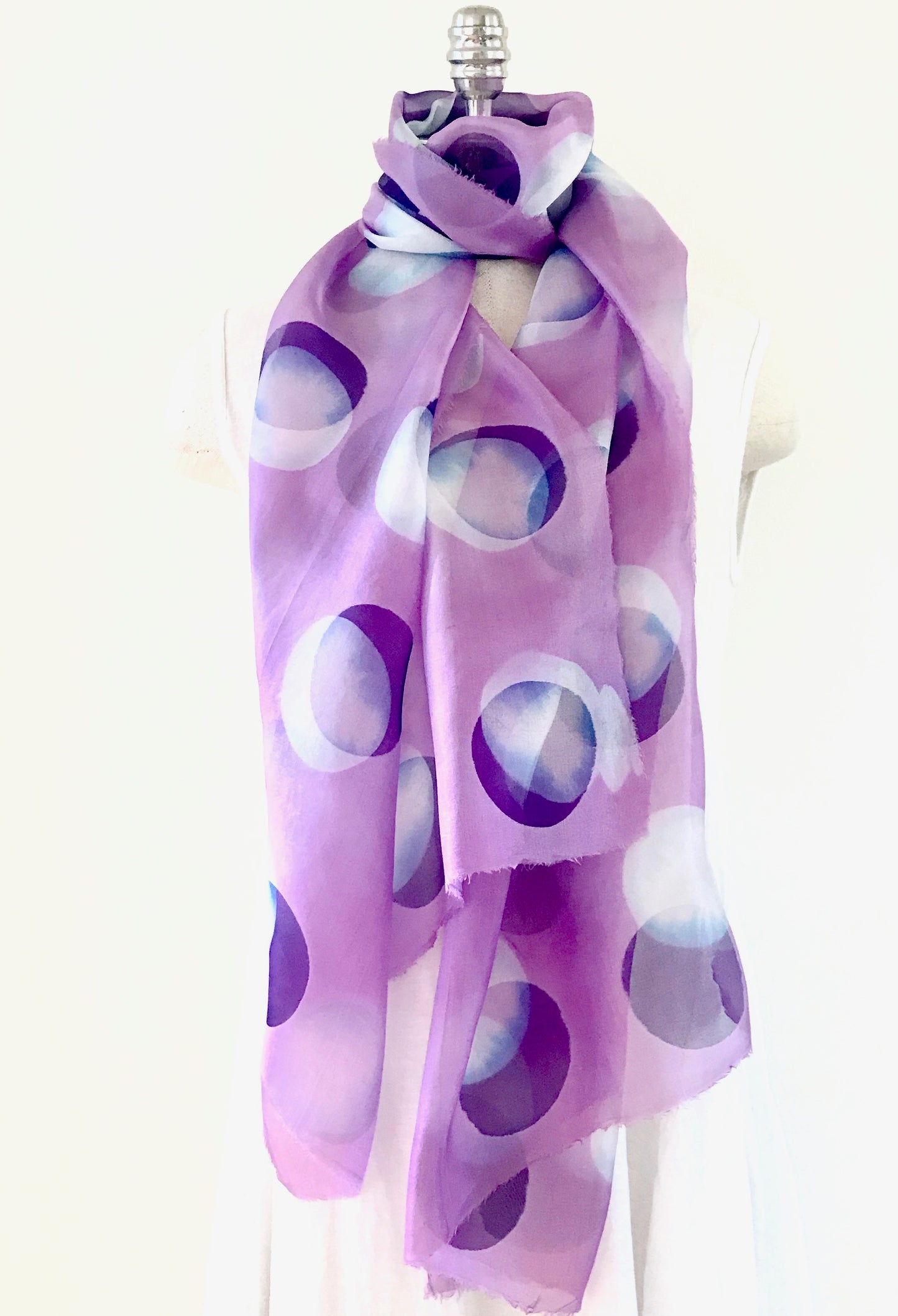 Dot PurpleLilac Silk Scarf