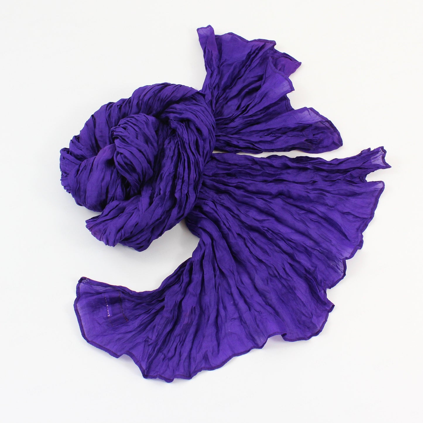 Crinkle Solid Silk Scarf - Tamaryn Design