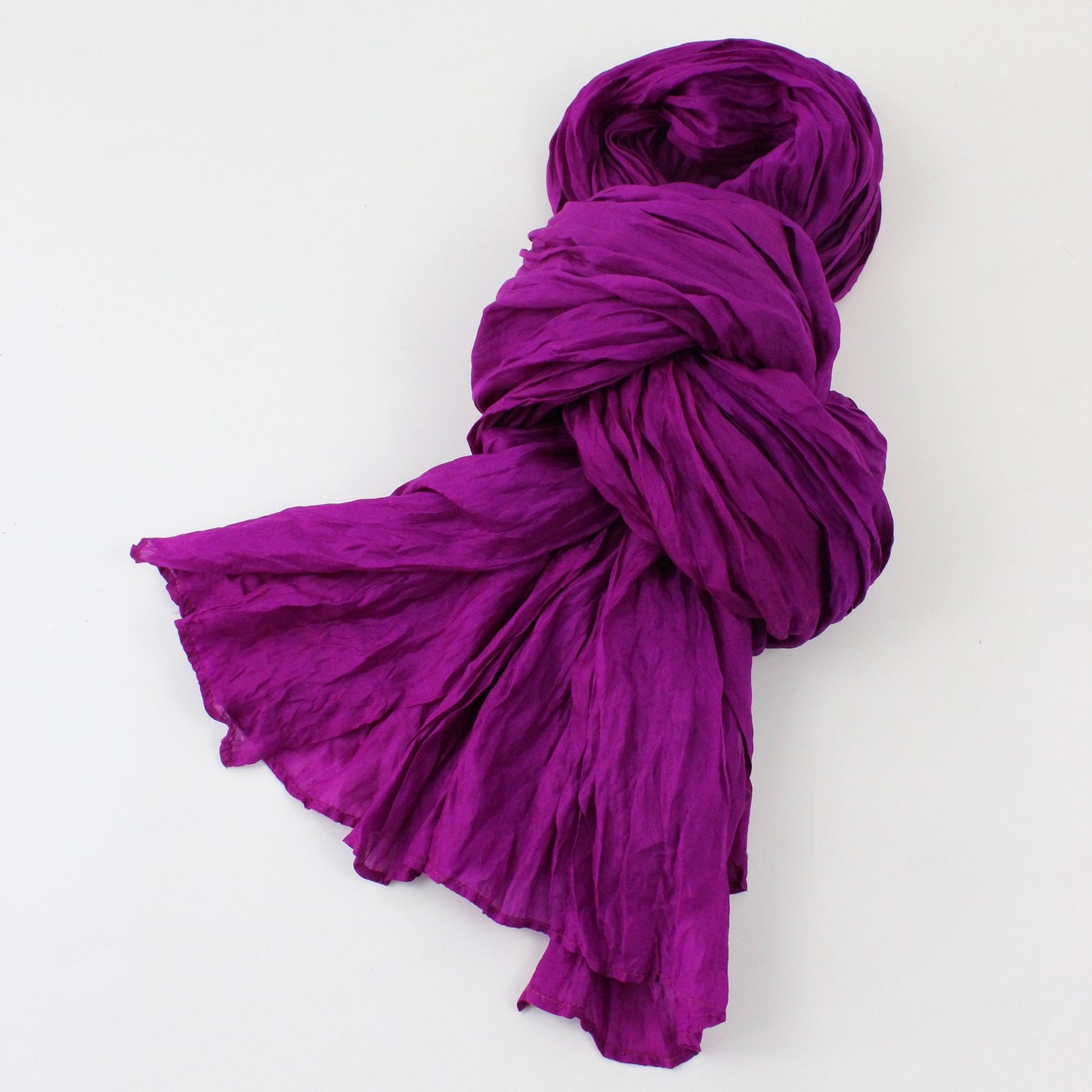 Crinkle Solid Silk Scarf - Tamaryn Design