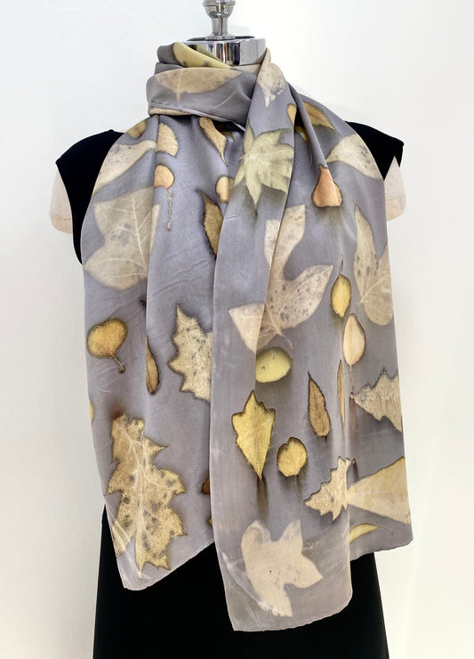 Botanical-Printed Silk Scarf