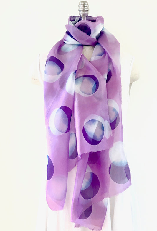 Dot PurpleLilac Silk Scarf
