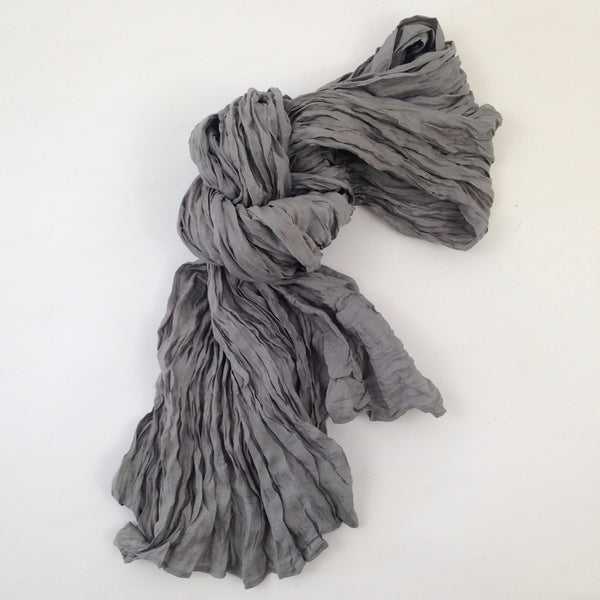 Crinkle Solid Silk Scarf - Tamaryn Design