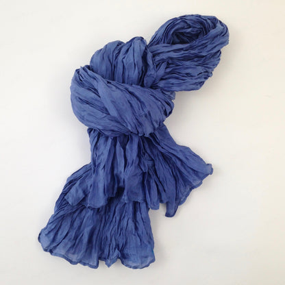 Crinkle Solid Silk Scarf - Tamaryn Design