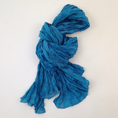 Crinkle Solid Silk Scarf - Tamaryn Design